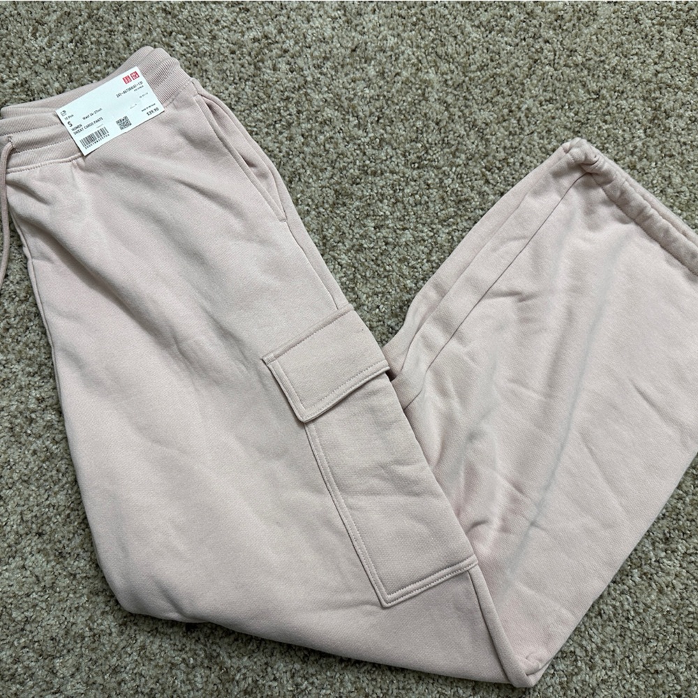 Uniqlo Womens Pink Sweat Cargo Pants Size S Brand New